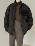 Vintage Cotton-Padded Jacket Men's Thickened Overcoat Winter Coat High Street Solid Loose Cotton Coat Winter Jacket for Men