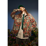 Men Cartoon Jacquard Streetwear Fashion Hip Hop Loose Casual Vintage Jacket Coat Man Women Spring Autumn Jacket Overcoat