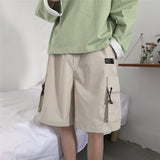 Foesce Loose Shorts Men Summer Japsn Style Wide Cuff Shorts Men Borad Jogger Shorts Streetwear With Big Pockets Work Trousers