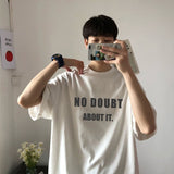 Foesce -100% Cotton Short Sleeve T Shirts Men Trend Loose Couple Clothes Letter Print Hip Hop Harajuku Top Summer Oversized T Shirt