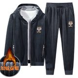 High end men's double-sided gold velvet J jacket suit warm and casual sportswear in autumn and winter