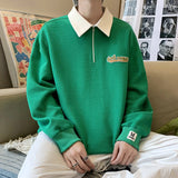 Zipper High Street Men Sweatshirt Stand-Up Collar Woman Hoodie Trendy Lovers Oversize Casual Sports  Long Sleeved Lapel Hoodie