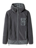Winter Men's Warm Jacket New Fashion Streetwear Chest Pockets Hooded Windbreaker Thicken Fleece Parka Thermal Coat