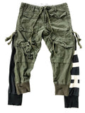 Foesce Military Retro Heavy Industry Embroidery Hole Patch Double Layer Slim Fit Overalls Men Tide Vintage Pants