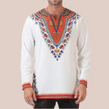 Foesce Odeneho Shirts Men's White Polished Cotton Tops With Dashiki. African Clothing Male Plus Size  Long T shirts