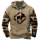 Vintage Indian Style Men's Hoodie Hooded Sweatshirt Unisex Harajuku Pullover New Jacket Oversized Casual Streetwear Tops