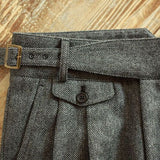 Foesce Men Autumn Winter Fashion Straight Fit Business Suits Pants Men's Casual Woolen Trousers Mens New Formal Wool Pants