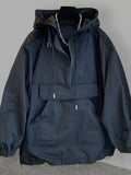 Foesce Hooded Jacket Suit Men Thin Korean Version Tooling Stitching Design Windbreaker Jacket with Loose Pants Two-piece Set
