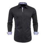 Men Shirts Europe Size New Arrivals Slim Fit Male Shirt Solid Long Sleeve British Style Cotton Men's Shirt Office