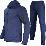 Men Tracksuits 2 Piece Set Black Sports Suit Jogging Men New Brand Designer Style Tech Sweatpants Black Techwear Polyester