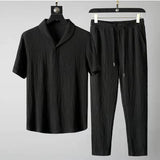 Summer Fashion Men Tracksuit Suit Short Sleeve Polo Shirts And Pants Two Piece Set Luxury Trend Streetwear Outfits Clothing