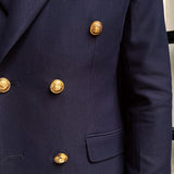 Foesce British Daily Men Blazer Hombre Fashion Double Breasted Slim Suit Blazer Homme Solid Color Suit Jacket Casual Trendy Masculino