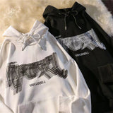 Autumn  Winter New y2k clothes American Dark Fashion Print Street Retro Loose Versatile Couple Early Autumn Top Hooded Sweater