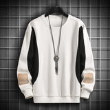 Foesce Solid Color Black White Patchwork Sweatshirt Men'S Hoodies Spring Autumn Hoody Casual Streetwear Clothes