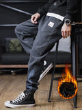 Winter Thick Warm Fleece Cargo Jeans Men Black Denim Joggers Baggy Harem Pants Casual Stretched Jean Trousers Plus Size 8XL