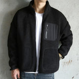 Lamb wool coat men's cotton coat autumn and winter with cashmere and thick cotton clothing men's clothing catch cashmere lamb wo