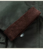 Foesce Vintage Wax Jacket Men Autumn Winter Windbreaker Waterproof Multi-pocket Raglan Sleeve Jacket Casual Zip Cardigan Coat