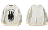 Men Vintage Sweater Y2K Streetwear Hip Hop Vintage Knitted Doberman Dog Sweaters Autumn Harajuku Fashion Retro Casual Sweaters
