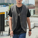 Denim Vest Chaleco Hombre Verano Sans Manche Homme Chaleco Hombre Trabajo Gilet Hombre Zomer Jas Heren Jeans Jacket Man