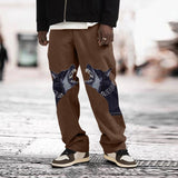Straight Printed Dog Head Casual Pants Men Loose Skateboard Trousers Fashion Trend Man Sports Hip Hop Solid Streetwear