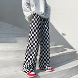Harajuku Streetwear Plaid Men's Hip Hop Pants Couple Clothing Streetwear Brand Male Casual Large Size Trousers