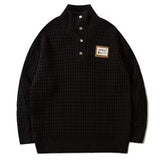 Autumn Winter New Pullover Turn-down Collar Sweater Male Tide Brand Loose Korean Lapel Knitted Plaid Sweaters Tops Men