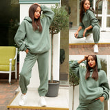 Men's Tracksuit Jogger Sportswear Casual Sweatershirts Sweatpants Streetwear Pullover Solid Color Fleece Sports Suit Men Sets