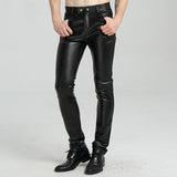Men's Faux Leather Trousers For Male Men's Clothing New Leather Trousers For Men Black Casual Businesswear Pants