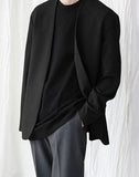 Stylish New Men Blazer Leisure Style Loose Buttons Male All-match Simple Collarless Long-sleeved Suits S-5XL Tops