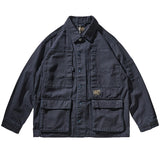Street Coat Men's Loose Broad Coat Thick Bead Canvas Washing Tooling Multi-pocket Jacket