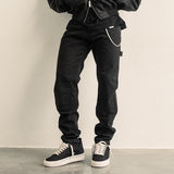 Foesce Harajuku Solid Color Pockets Sashes Vibe Style Mens Cargos High Street Casual Straight Oversized Baggy Trousers Loose Overalls