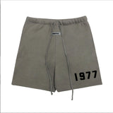 Summer new men's shorts streetwear outdoor men's and women's casual five-point pants cotton print number 1977 shorts