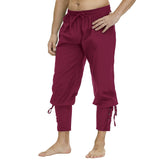 Medieval Pants Viking Costume for Men Women Pirate Trousers Lace Up Renaissance Pants Pirate Brown Black Plus Size Halloween