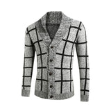 Gentleman Autumn Winter Men's Wool Knitted Cardigan Fashion Thickened Korean Elegant Casual Sweater Loose Lattice Coat