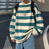 Foesce Autumn Striped Loose Sweatshirts Korean Style Fashion Couple Clothing Brand Casual Women Pullovers Male Hoodie