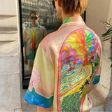 Sicilian Print Summer Fairy Tale Dream Short Sleeve Shirt S-XL
