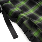 Men's Vintage Straight Pants Plaid Baggy Drawstring Trousers Multi-pocket Design Fall Hip Hop Casual Fashion Streetwear
