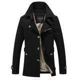 Foesce Trench Coat Men Solid Mid-length Autumn Mens Jacket Young Winter British Fashion Slim Casual Windbreaker Men Clothing