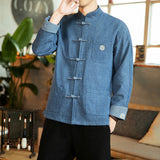Japanese Embroidered Jacket Hanfu Top Harajuku Casual Denim Jacket Kirin Embroidery Large Size Casual Denim Jacket