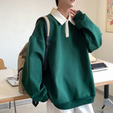 Autumn Lapel Hoodie Men Fashion 4 Colors Casual Oversized Sweatshirt Men Streetwear Hip Hop Loose Pullover Hoodies Mens Hoody