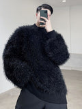 Foesce Autumn Trend Casual Thickened high Neck Men Pullover New Korean Fashion Solid Color Long Sleeve Male Tops Sweater