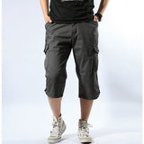 Knee Length Cargo Shorts Men's Summer Casual Cotton Multi Pockets Breeches Short Trousers Military Camouflage Shorts Belt 5XL