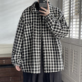 Spring Autumn Casual Premium Heavy Shirts Men Solid Loose Long Sleeve Shirts Male Hip Hop Thick Korean Man Woolen Coat New