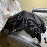 Foesce Pants Men Couple Unisex Hip Hop Summer Ins Thin Joggers All-Match Korean Style High Street Casual Side Stripe Mujer Pantalones