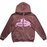 Foesce Y2K Zip Up Men's Hoodies Retro Letter Print Oversized Hooded Sweatshirt Streetwear Goth Grunge Hip Hop Long Sleeve Jacket Coat