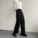 Foesce New Black Suit Pants Men Fashion Social Mens Dress Pants Korean Loose Oversized Wide Leg Pants Mens Formal Trousers M-2XL