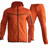 Men Tracksuits 2 Piece Set Black Sports Suit Jogging Men New Brand Designer Style Tech Sweatpants Black Techwear Polyester