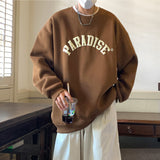 Foesce Large Size Men's Sweatshirts Foaming Printing Autumn New Hip Hop Letter Male Hoodies Round Neck Unisex Pullovers