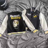 Best Quality Human Made Jacket Men Women Embroidery Leather Sleeve Baseball Jackets Coats Varsity