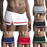 Men's Shorts Skirt Summer Fashion Solid Color Striped Slit Shorts Men's Low Waist Personalized Home Shorts